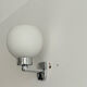 Vintage chrome and opaline wall lamp France 1970