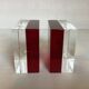 Pair of two-tone plexiglass bookends