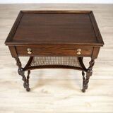 Oak Side Table in Dark Brown, 1930s