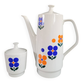 Vintage Colditz porcelain teapot and sugar bowl set, Germany