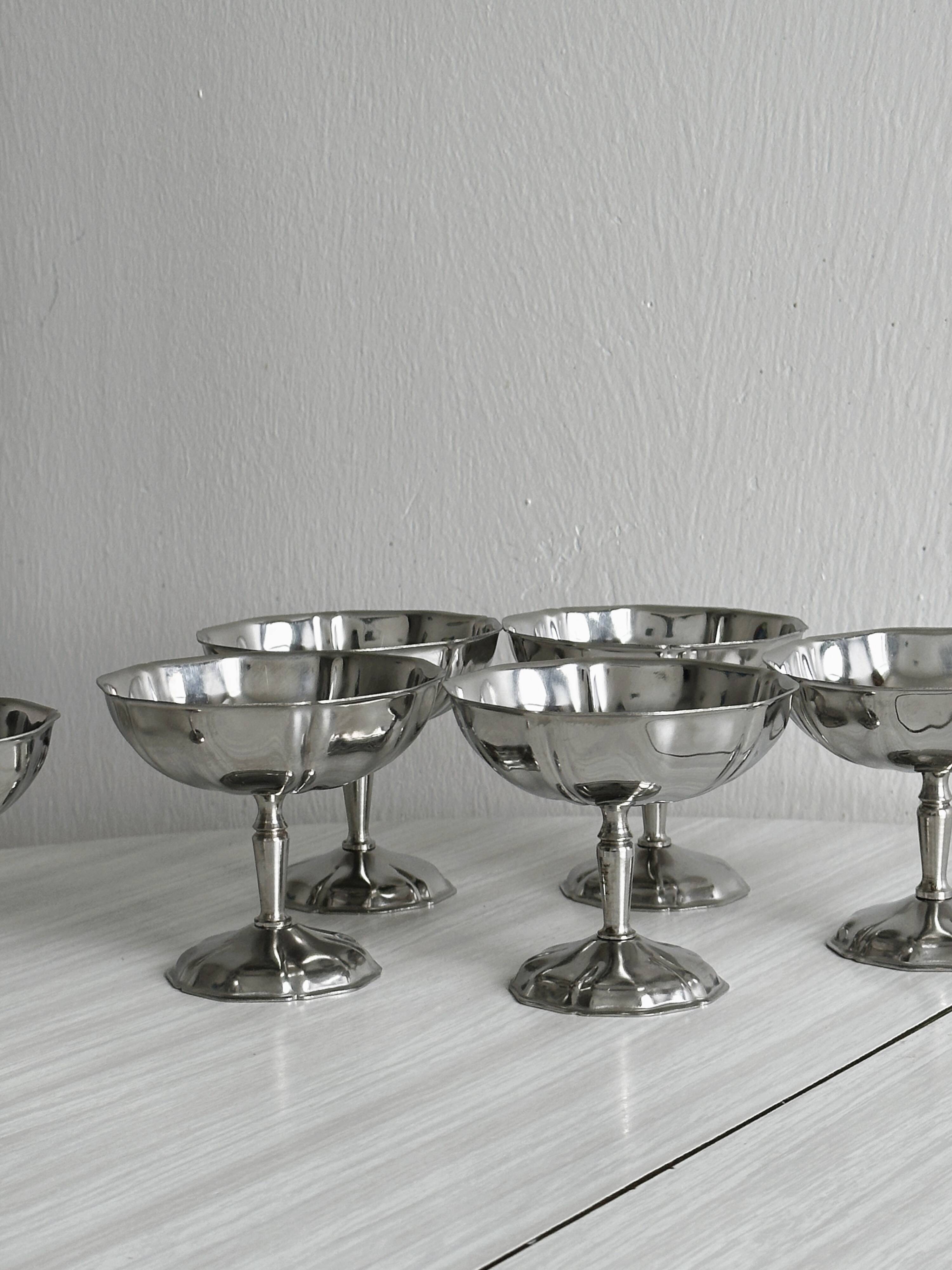 6 Letang Remy stainless steel footed cups