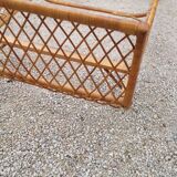 Vintage rattan daybed in basket shape - 1950s
