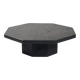 Brutalist Octagonal Coffee Table in Black Stone Look Resin, 1970s