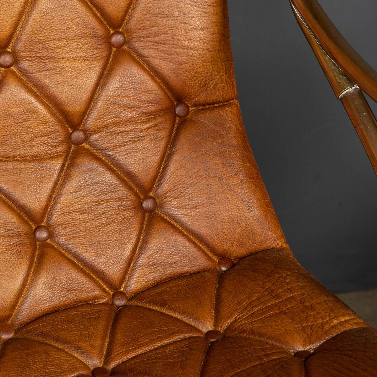 Mid 20thc british made pair of leather rocking chairs c.1950