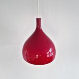 Red Murano glass pendant lamp by Paulo Venini for Venini, Italy 1960's