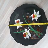 Fruit cup dish longwy france daffodils numbered deco flower on foot