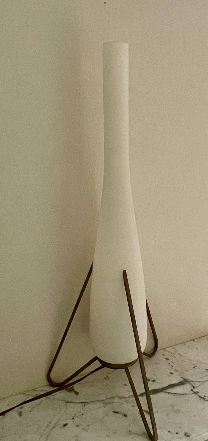 Space age opaline brass lamp from the 60s