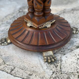 Solid carved wooden coat rack with gilded bronze in Baroque style.