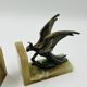 Art Deco Paradise Bird Bookends in Onyx