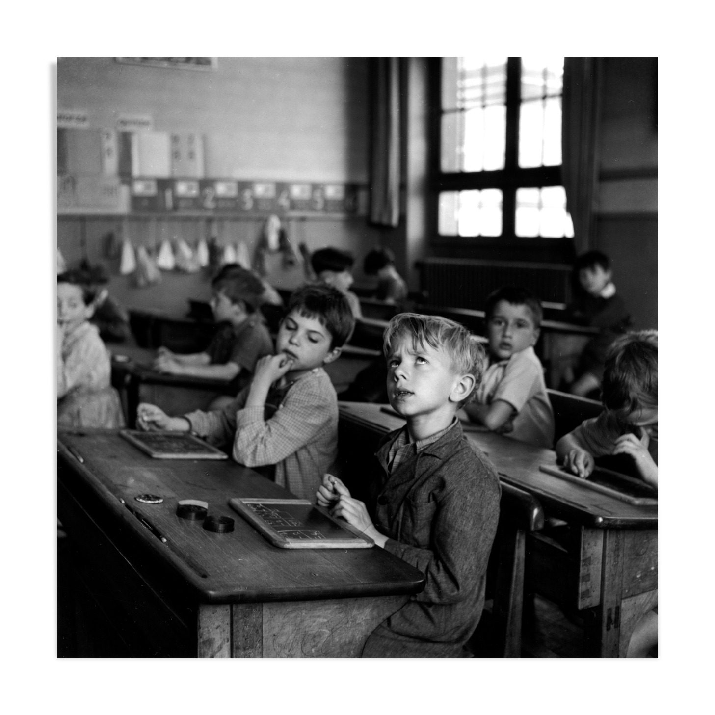 Photography, "The Computing Lesson," 1956 / Tribute to Robert Doisneau / 15 x 15 cm