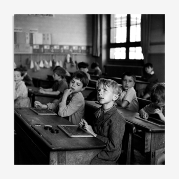 Photography, "The Computing Lesson," 1956 / Tribute to Robert Doisneau / 15 x 15 cm