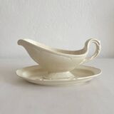 Old sauce boat in Montereau earthenware ironstone