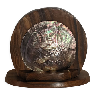 Vintage Tahiti mother-of-pearl mood lamp