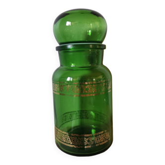 Vintage green glass jar made in Belgium