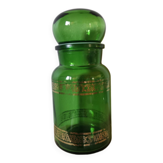 Bocal en verre vert vintage made in Belgium