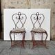 Pair of wrought iron chairs, Art Nouveau, early 20th century – France