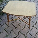 Rattan coffee table in vintage vinyl or end of sofa