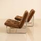 Pair of brown "666" low chairs by Kho Liang for Artifort 70's