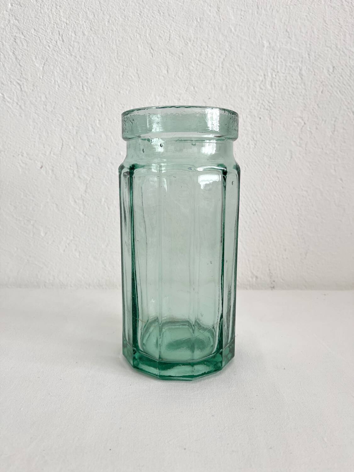 Vintage faceted glass jar vase