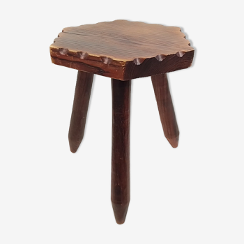 Hexagonal seated wooden stool