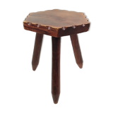 Hexagonal seated wooden stool