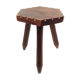 Hexagonal seated wooden stool