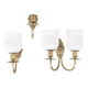 Three brass and opaque glass wall lights, 1950s.