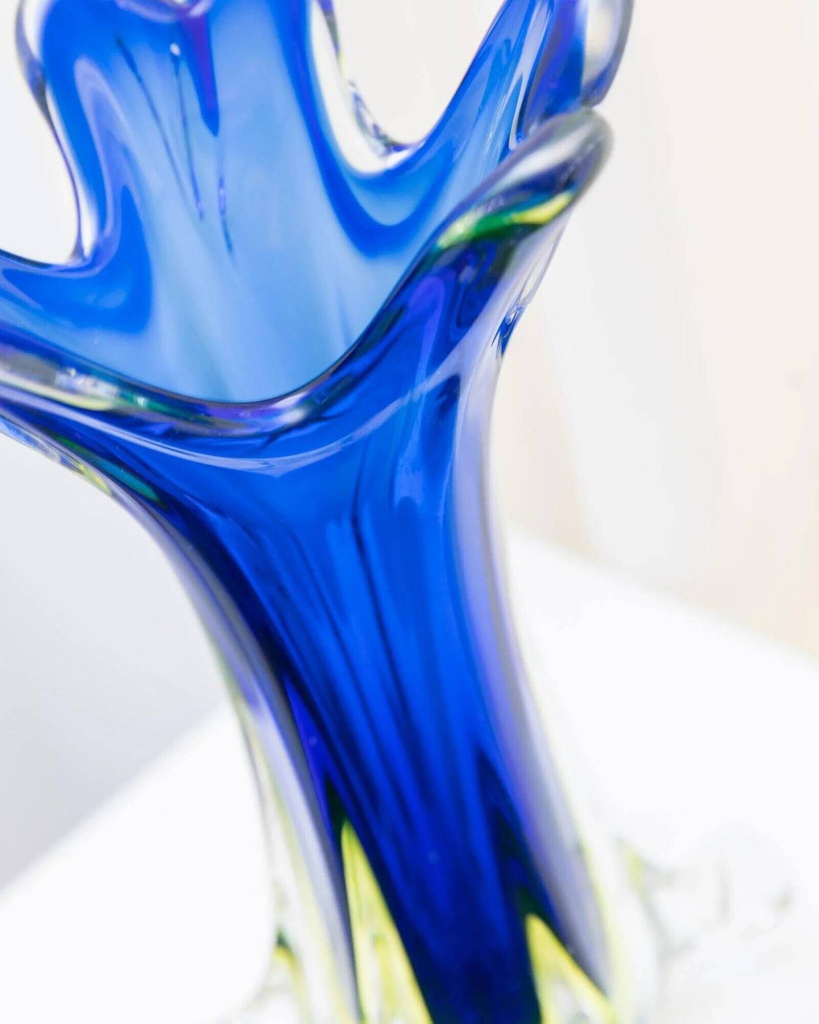 XXL Vase Fratelli Toso - blue Murano glass, Italy, 1970s