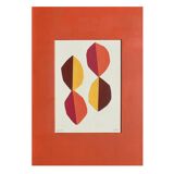 Framed abstract collage on paper signed eawy.