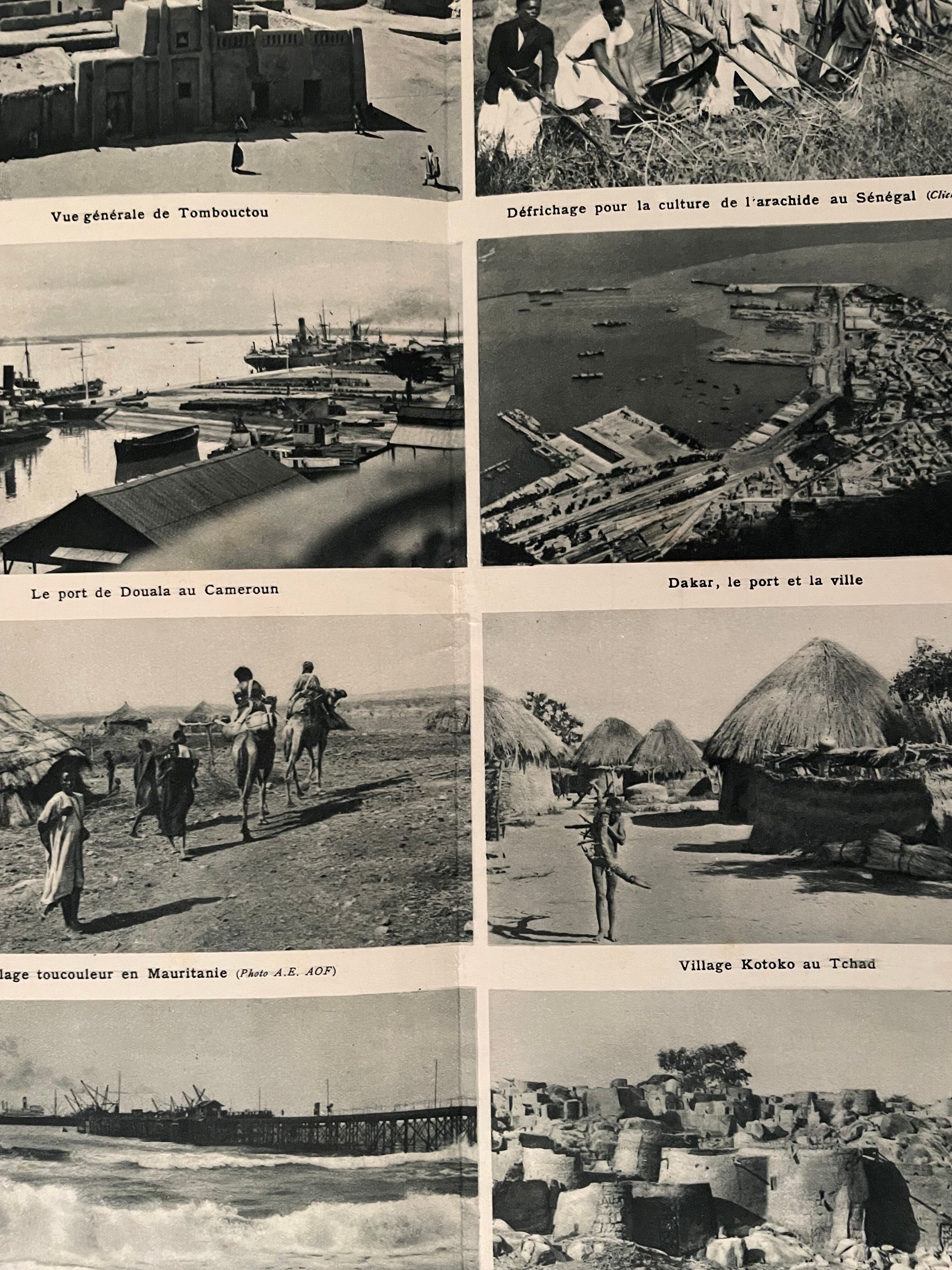 Old map of French West and Equatorial Africa - 1940