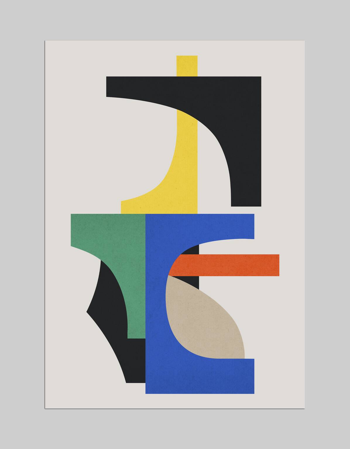 4 impressions d’art géométriques colorées