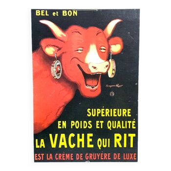 ancienne affiche 46x66 cartonné publicitaire vache qui rit benjamin rabier édition clouet