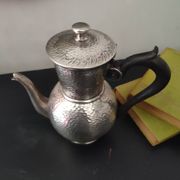 Antique english pewter hammered sheffield a la reine teapot hammered metal