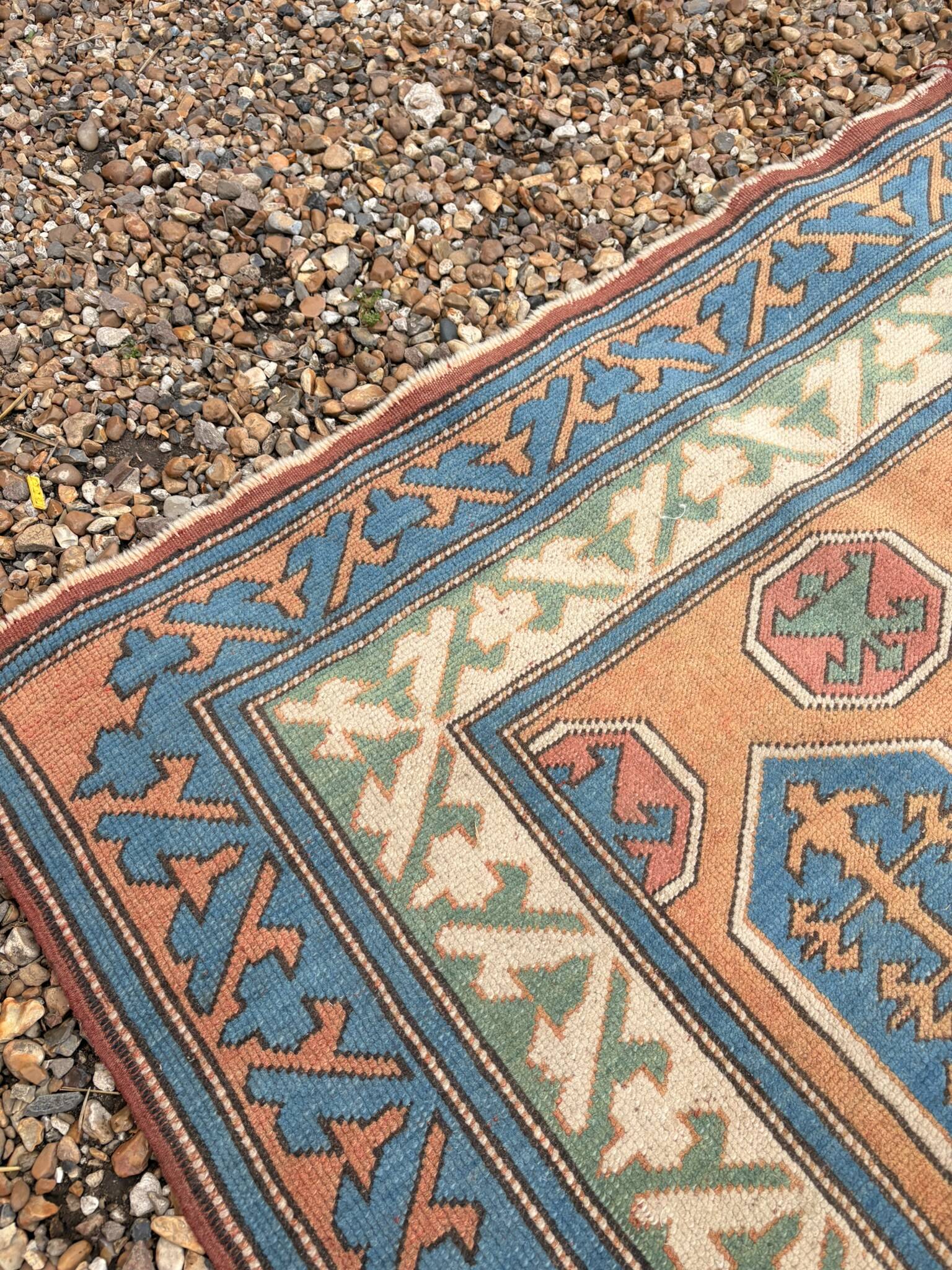 Antique Shirvan carpet, Caucasus 125x190, handmade wool, geometric tribal boho.