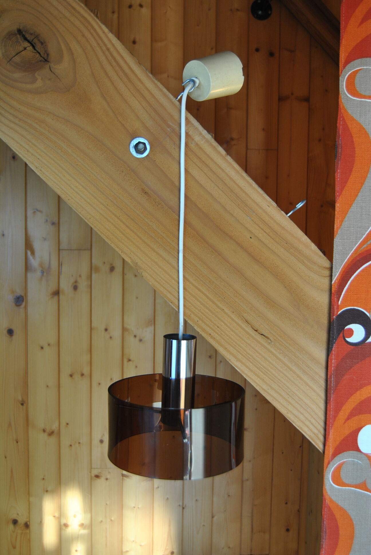 Smoked plexiglass chandelier 1970s