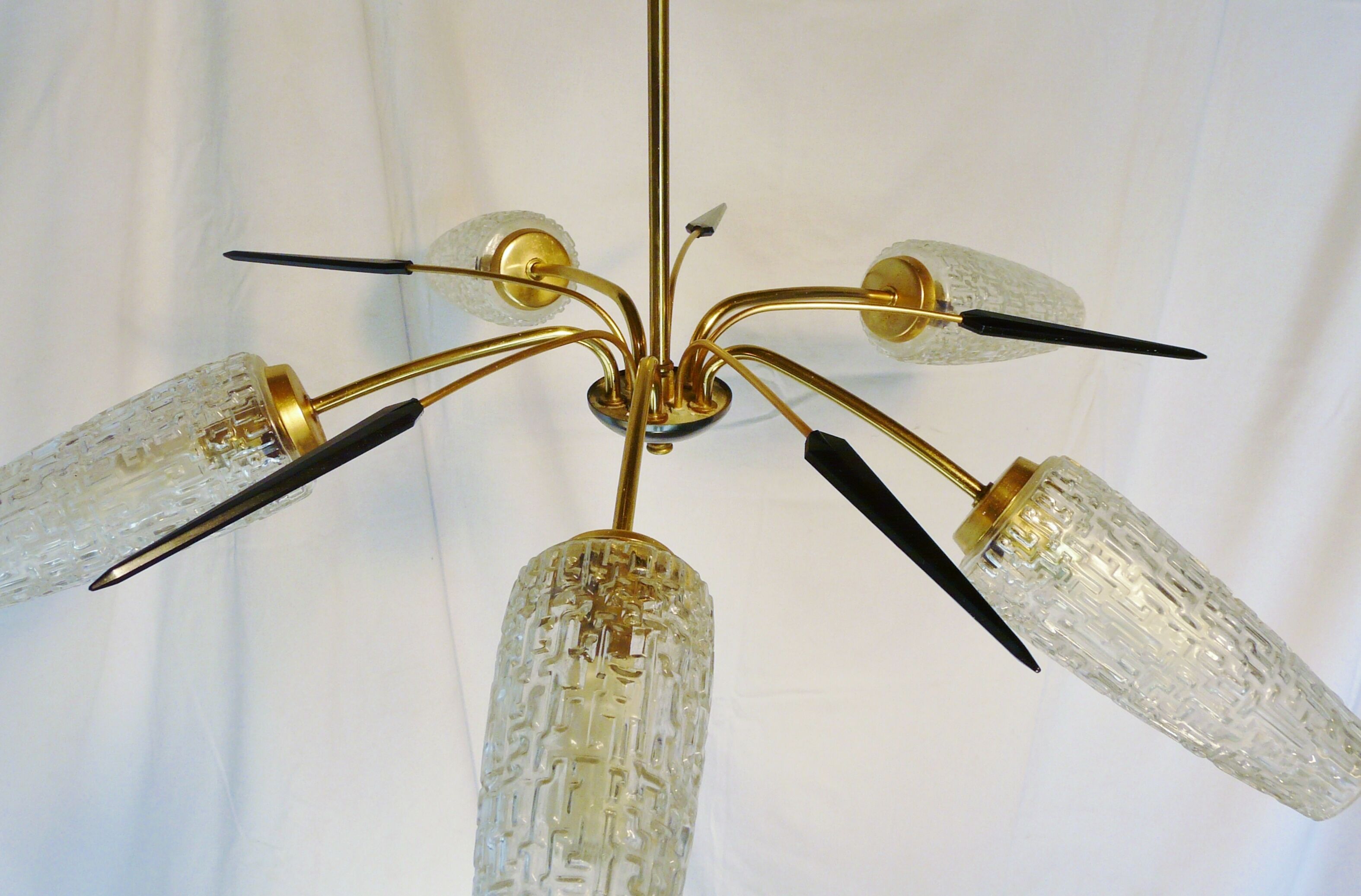 Vintage 50s suspension ceiling five lights