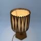 Rattan Table Lamp with Crosshatch Shade, Attributed to Louis Sognot,