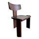 Retro brutalist chair in dark solid wood