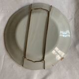Plate of Nevers in earthenware late eighteenth century decoration of Chinese with pipe