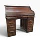 Bureau américain vintage en bois avec volet roulant