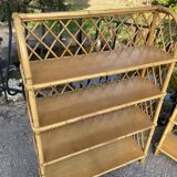 2 vintage rattan shelves