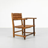 Pair of French armchairs with twisted legs in the style of Charles Dudouyt, France, 1940s.