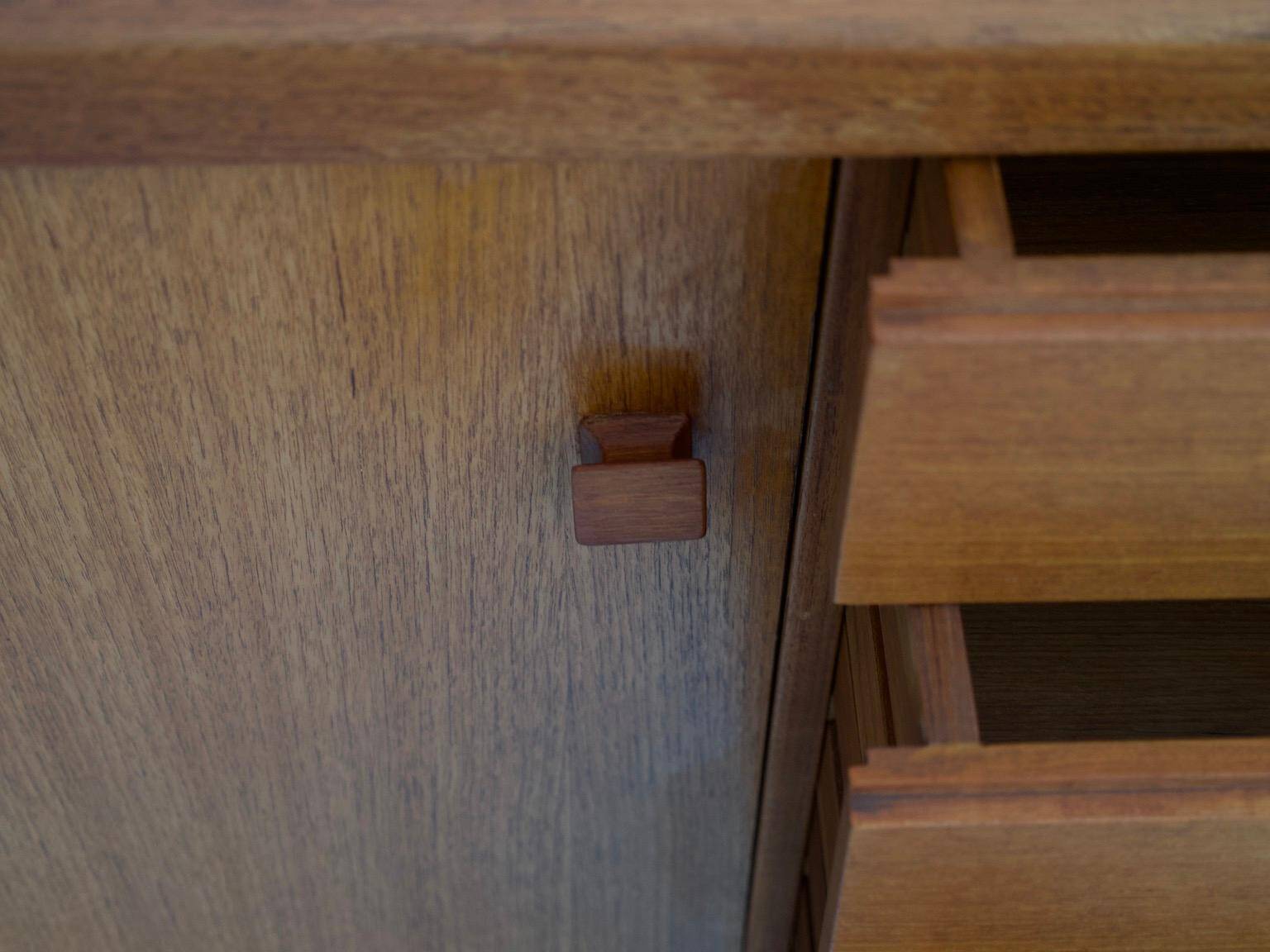 Teak and brass drawer buffet by La Permanente Mobili Cantù