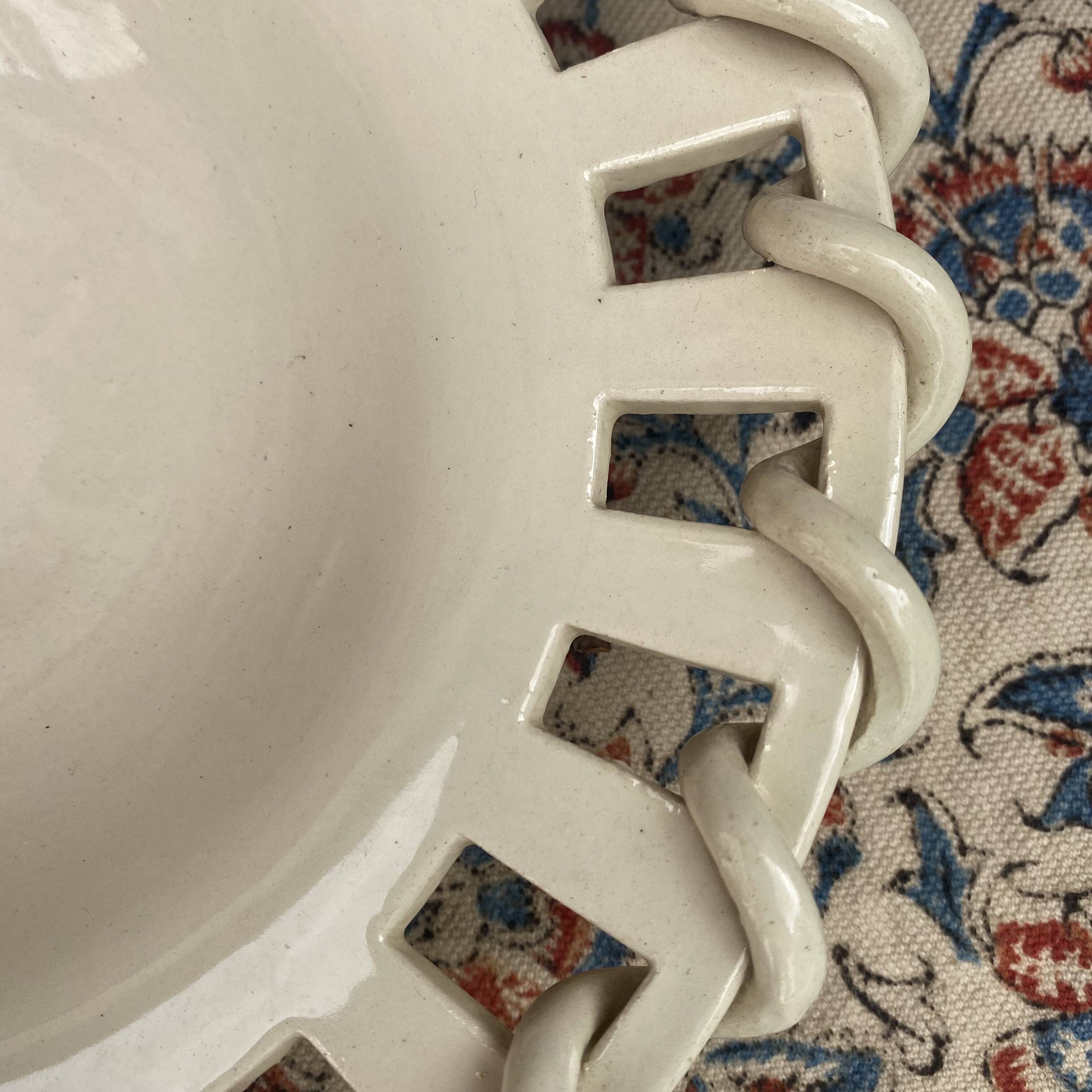 Plate, openwork ceramic catchall Malicorne