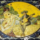 Antique lithographed tin biscuit tins