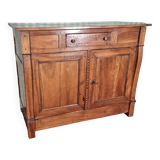 Low walnut sideboard with cross, Restoration period, 19th century
