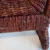 Rattan tilting mirror