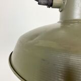 Vintage green army pendant lamp, 1960s