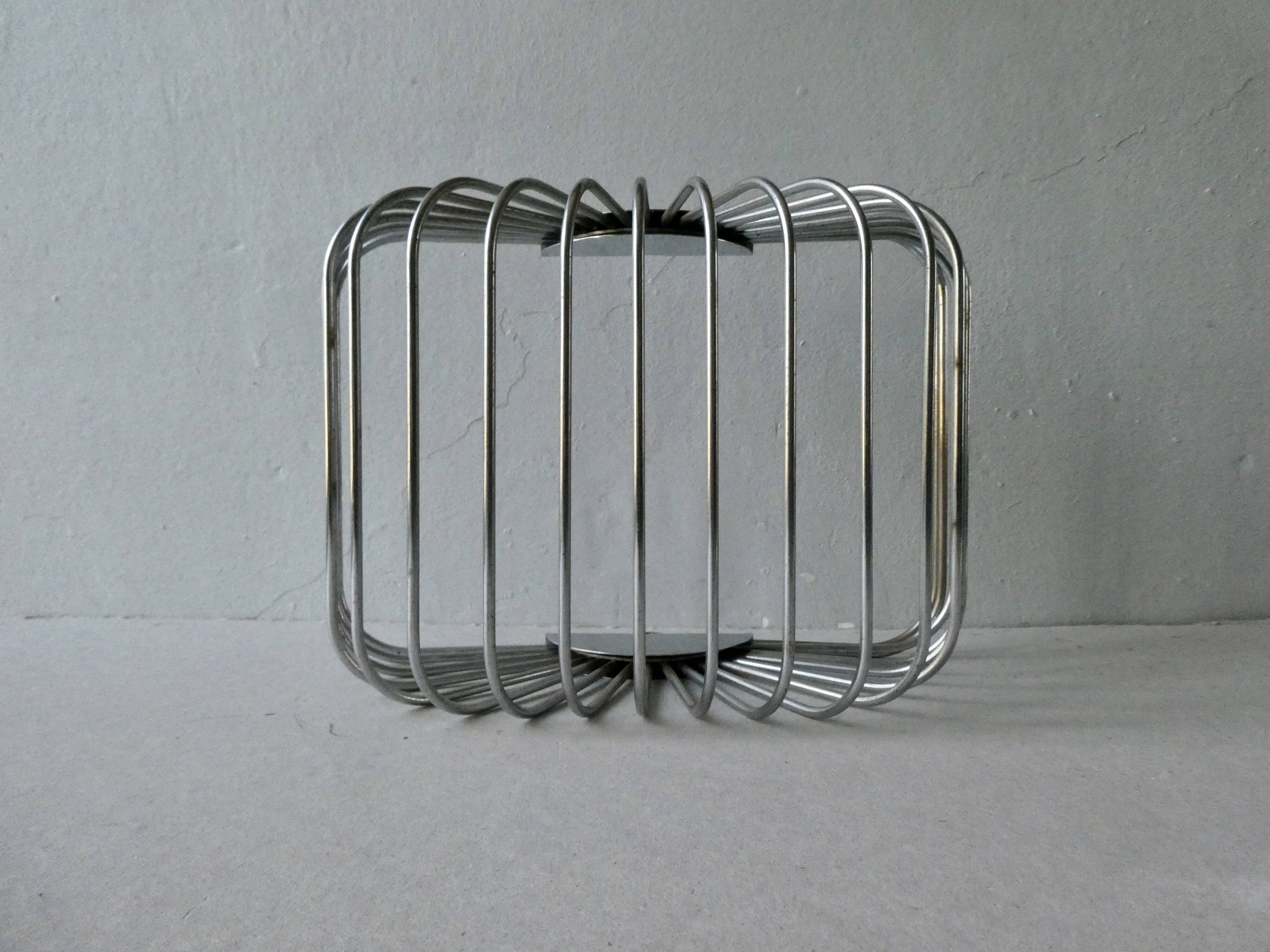 Chrome metal basket, 70s