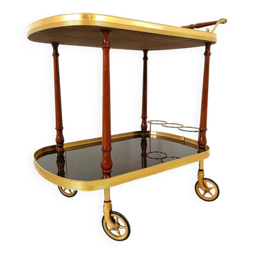 Neoclassical brass drinks trolley, 1960s